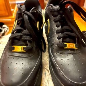 Nike Air Force 1 Essential Gold Black, Size 8 Women